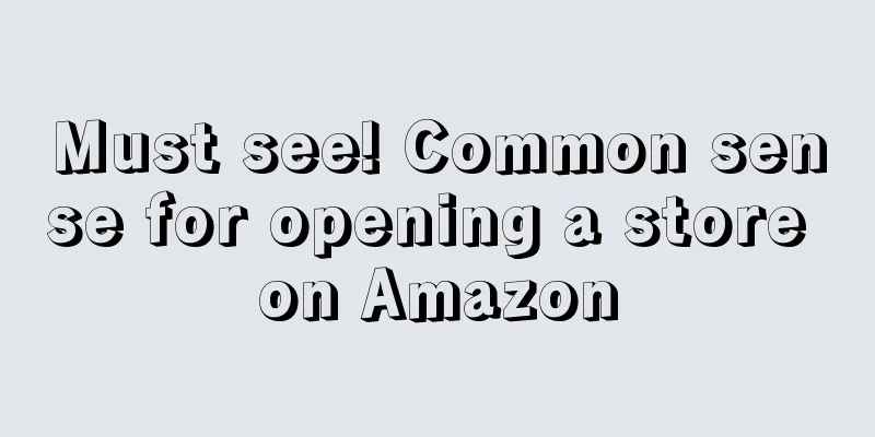 Must see! Common sense for opening a store on Amazon
