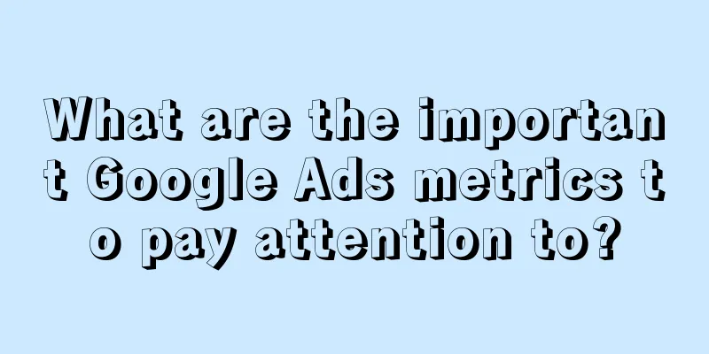 What are the important Google Ads metrics to pay attention to?