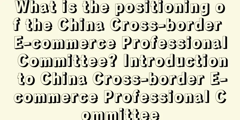 What is the positioning of the China Cross-border E-commerce Professional Committee? Introduction to China Cross-border E-commerce Professional Committee