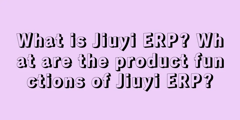 What is Jiuyi ERP? What are the product functions of Jiuyi ERP?