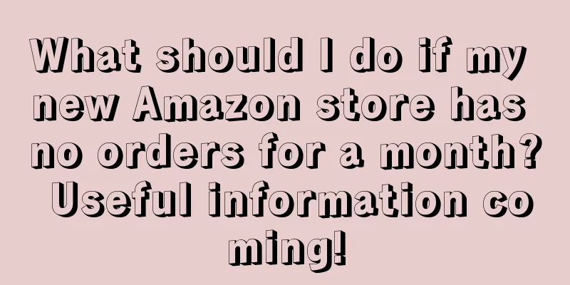 What should I do if my new Amazon store has no orders for a month? Useful information coming!