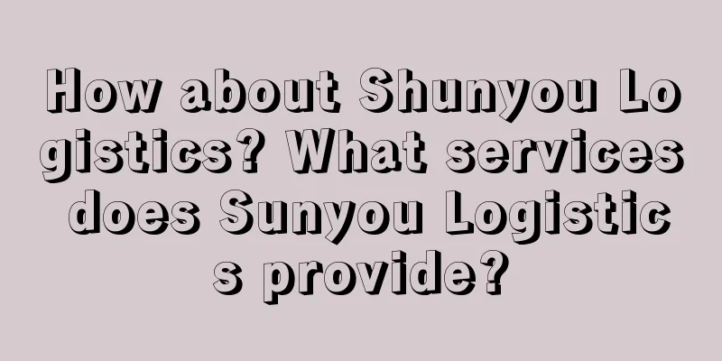 How about Shunyou Logistics? What services does Sunyou Logistics provide?
