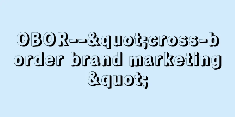 OBOR--"cross-border brand marketing"