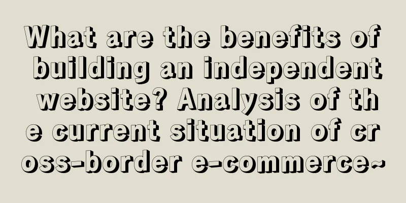 What are the benefits of building an independent website? Analysis of the current situation of cross-border e-commerce~