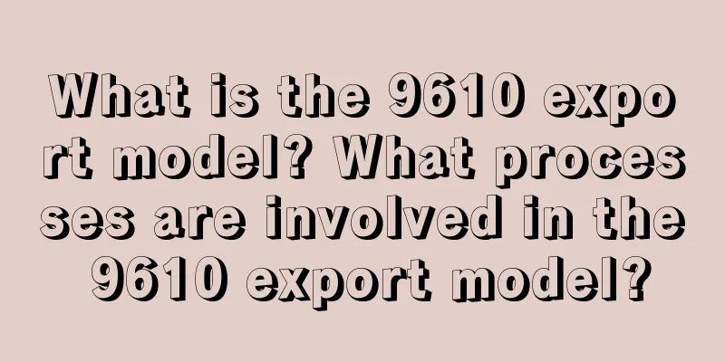 What is the 9610 export model? What processes are involved in the 9610 export model?