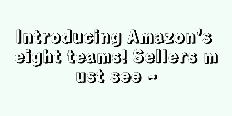 Introducing Amazon’s eight teams! Sellers must see ~