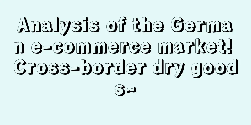 Analysis of the German e-commerce market! Cross-border dry goods~