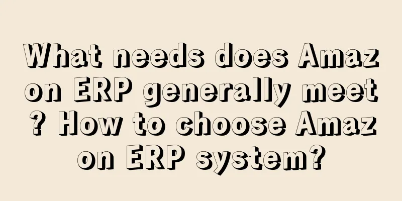 What needs does Amazon ERP generally meet? How to choose Amazon ERP system?